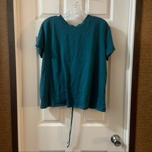 All in Motion Teal Short Sleeve Drawstring Cinch Back Tee XXL